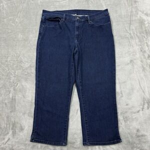 Levis Jeans Womens 12 Blue Capri Stretch‎ Dark Wash Denim Pockets Logo Casual